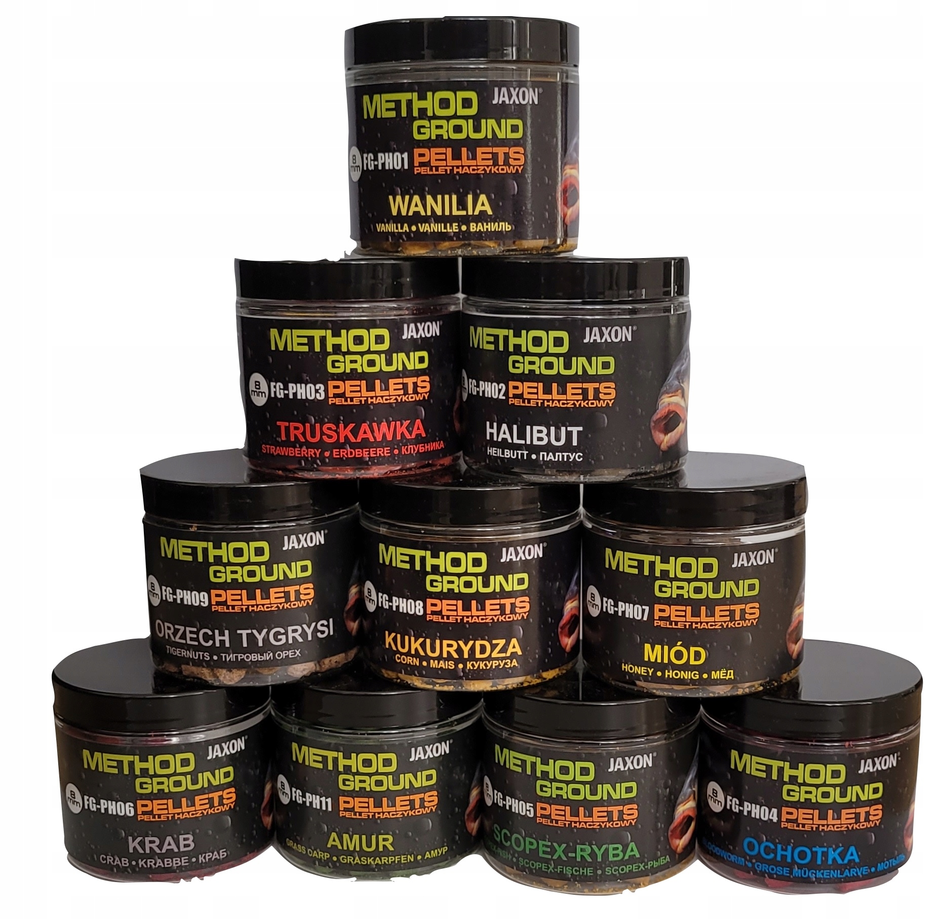 Sada 10 x háčkových pelet 100 g Jaxon 8 mm Method