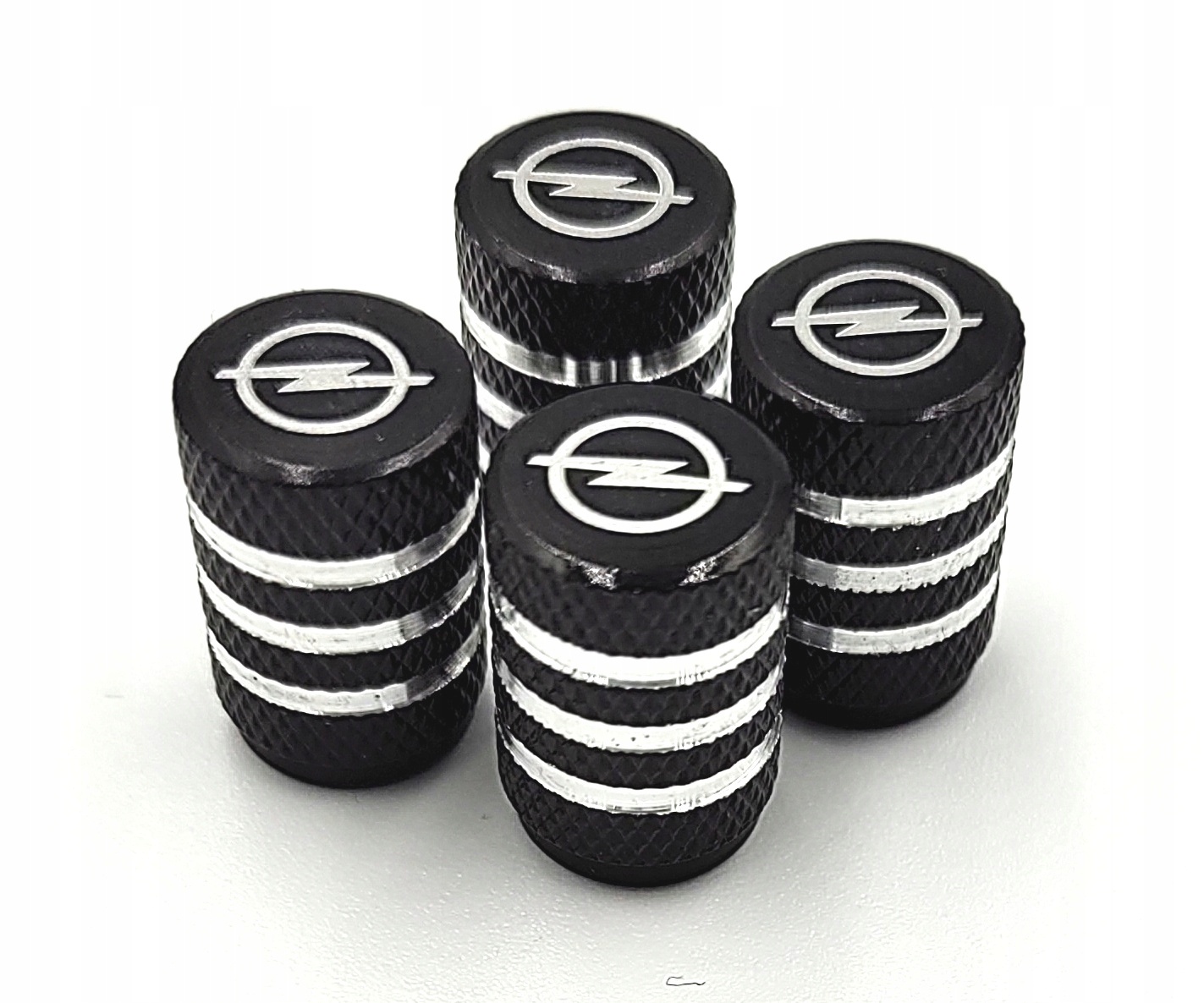 OPEL nakrętki na wentyle ALUMINIOWE kapturki OPEL wentylki 4szt. CZARNE