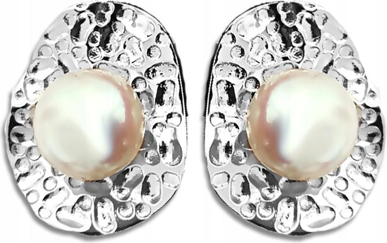 Stříbrné ažurové náušnice 925 moderní perličkové plechy Elegantní módní