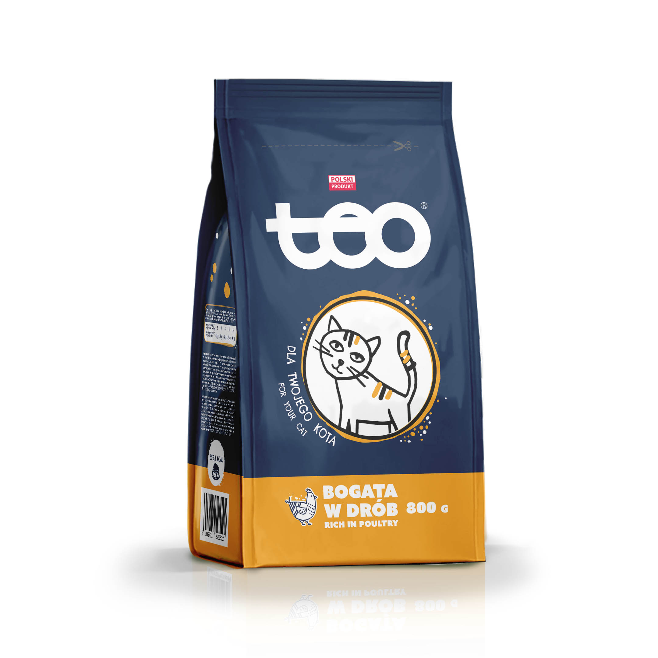 Levně 15 x Krmivo suché pro kočky Teo bohaté na drůbež 800 g