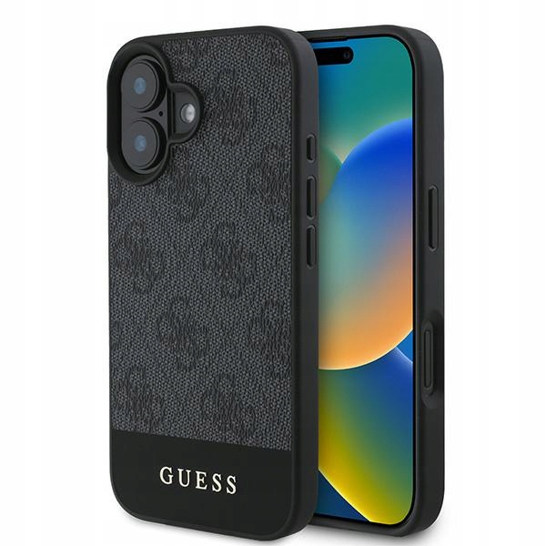 Guess GUHCP16MG4GLGR Tvrdý kryt pro iPhone 16 Plus 6,7" šedý/šedý 4G s proužky na spodní straně