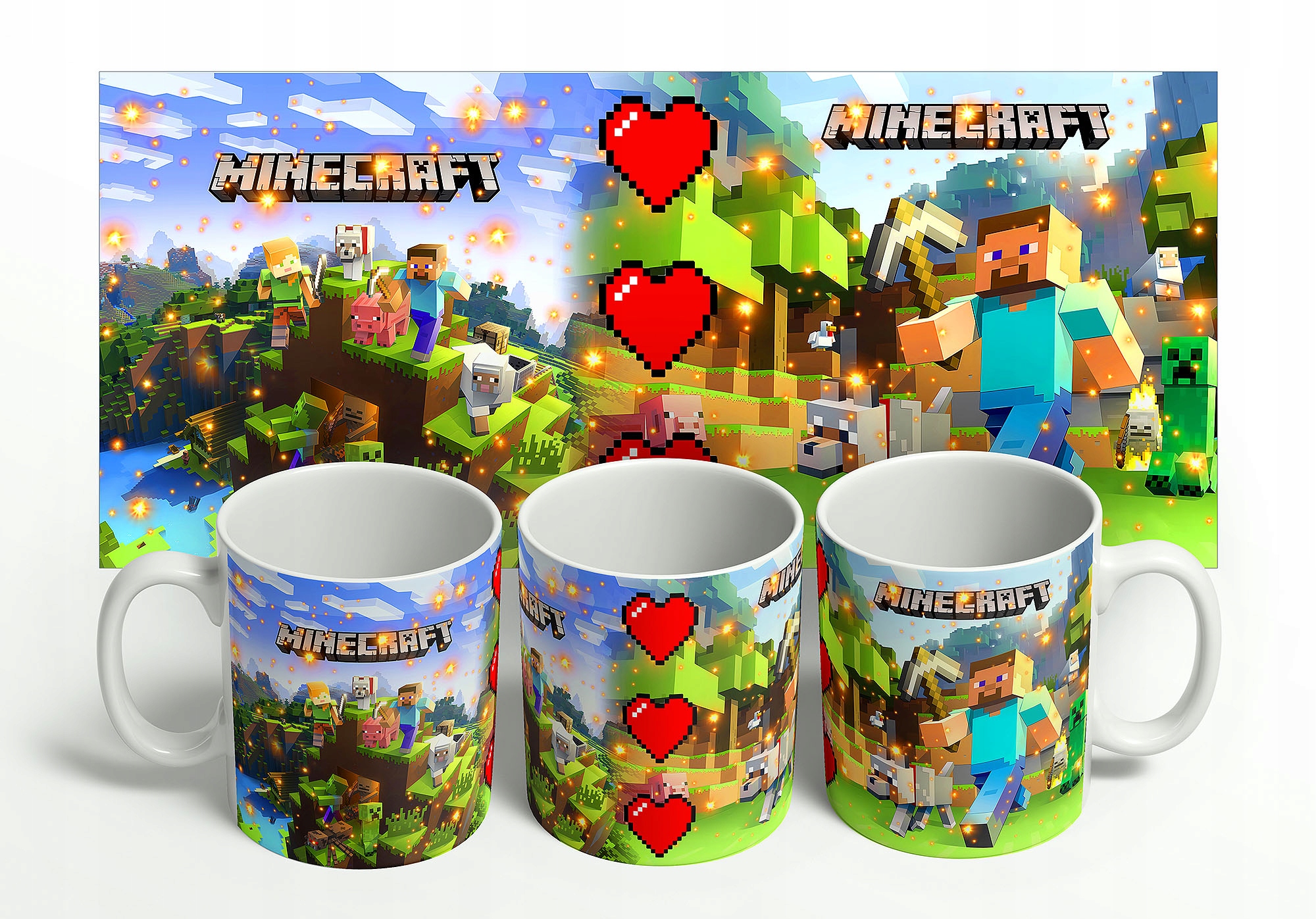 NAJLEPSZY KUBEK DLA DZIECI MINECRAFT NA PREZENT SUPER JAKOŚĆ Pojemność 330 ml