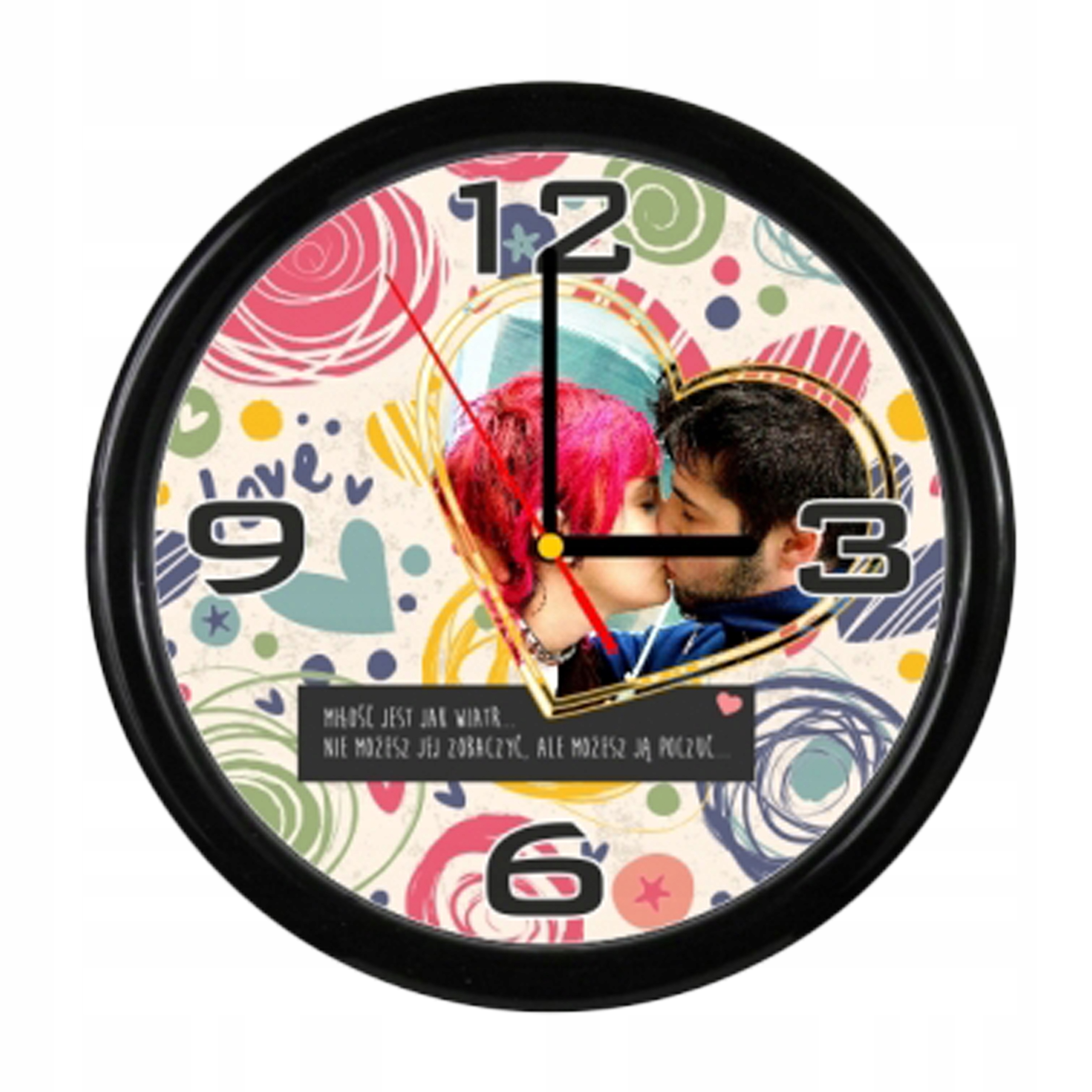 ZEGAR REKLAMOWY ŚCIENNY Z TWOIM ZDJĘCIEM PREZENT LOGO WZÓR GADŻET BIUROWY Marka Darko