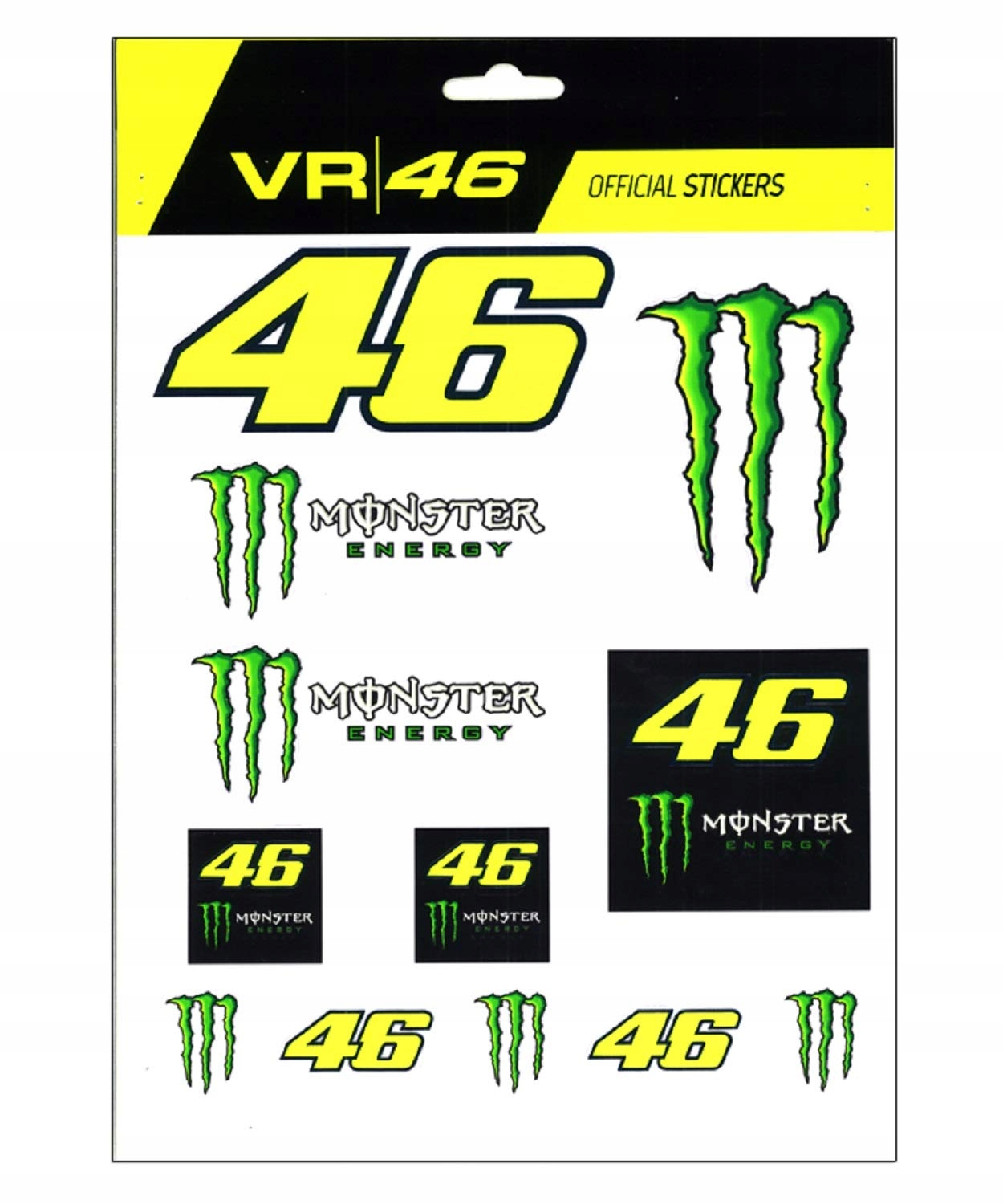 

VR46 Zestaw naklejek Monster Energy Rossi 46