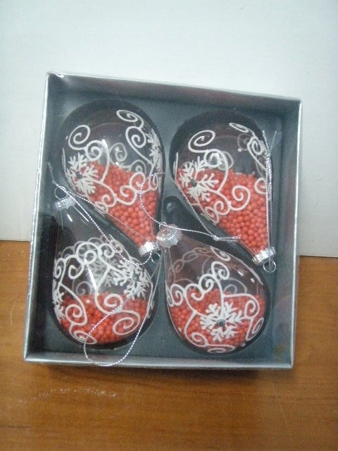 bombki szklane 4szt.  łezka | 3785 — 2