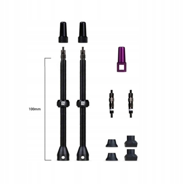Dynamic Bike Care Pair Of Tubeless Valves Barkeeper 100 Mm, Black