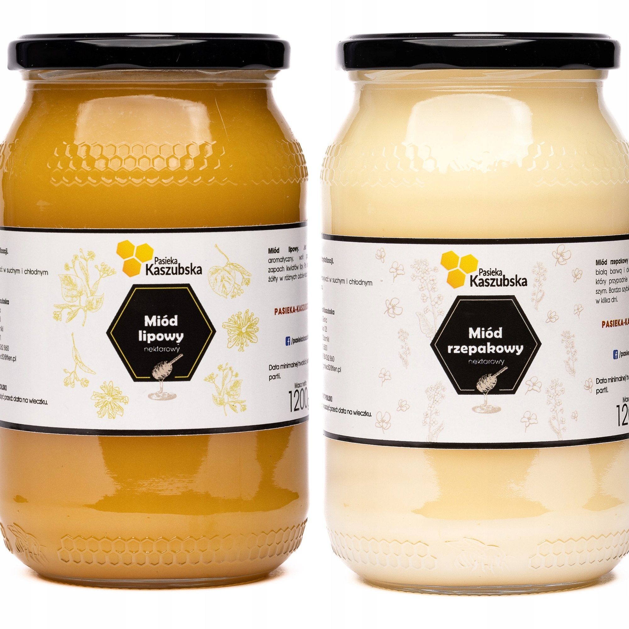 Levně Sada: Lipový A Řepkový Med – 2 x 1,2 kg – Pravý Med Z Kaszub