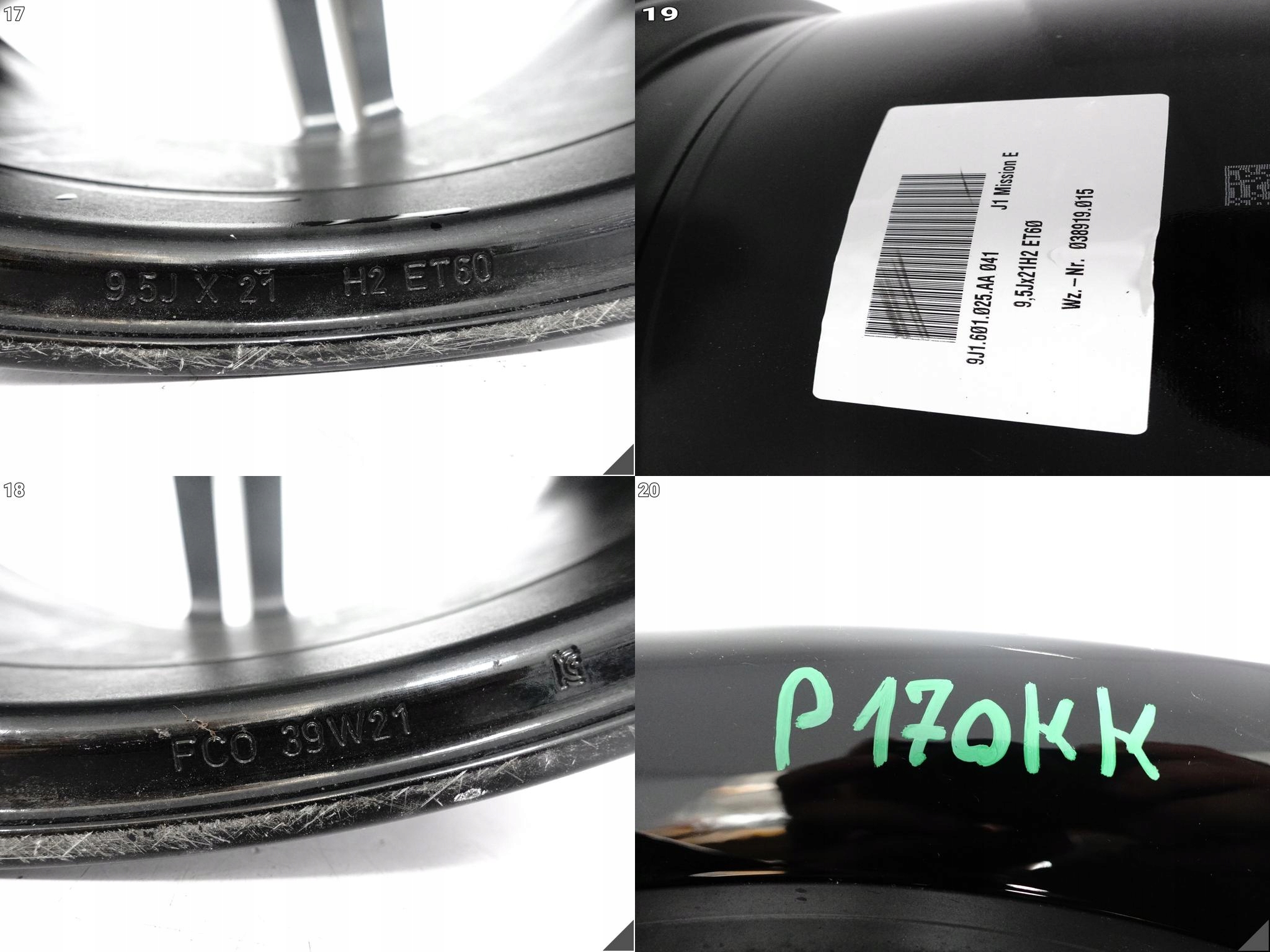 PORSCHE TAYCAN 9J1 MISSION E design disk disk 9,5Jx21 ET60 5x130 041