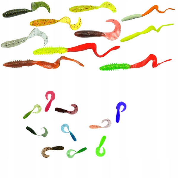 ZESTAW SPINNINGOWY skrzynka + 50 elementów PRZYNĘT JAXON, twistery główki Metoda wędkowania spinningowa