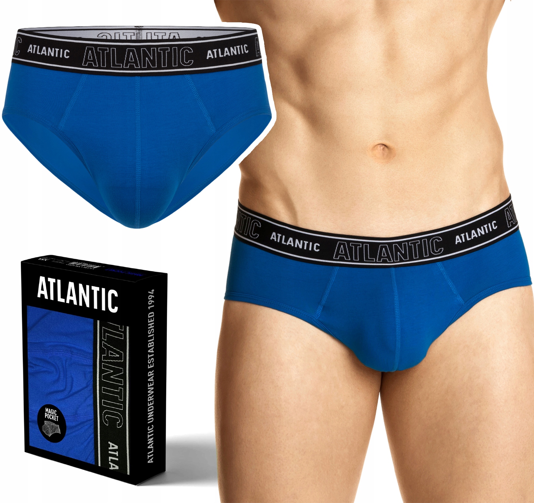 

Atlantic Slipy Męskie z Kieszonką Push-up XL