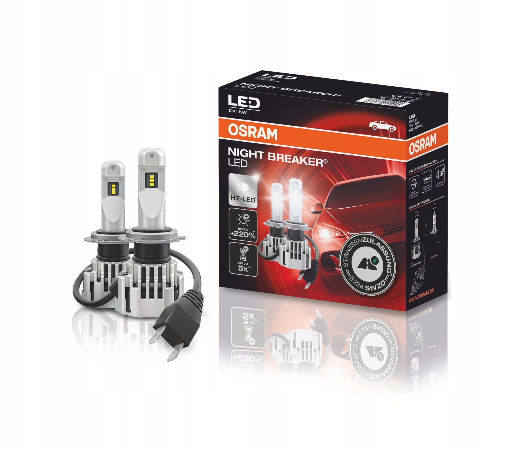 

H7 Osram Night Breaker Led 12V +220% 6000K