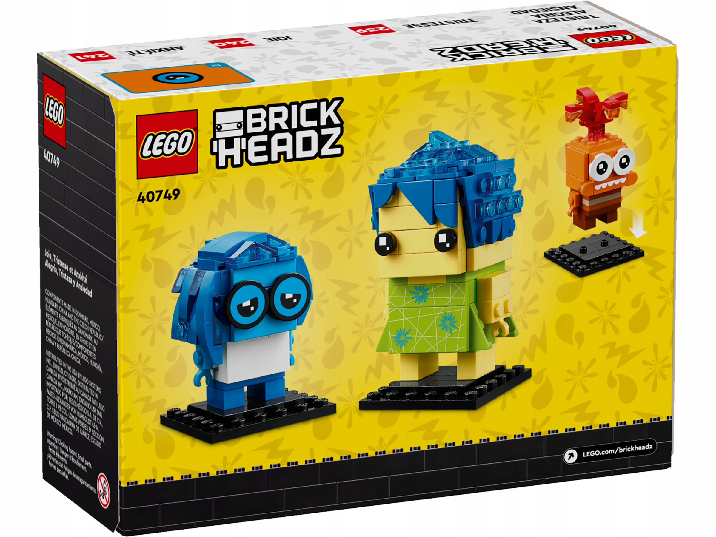 LEGO Brickheadz Radość, smutek i strach z animacji W głowie się nie mieści Marka LEGO