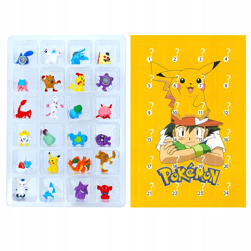 Адвент-календарь Pokemon, 24 силиконовые насадки на трубочки — фото 2