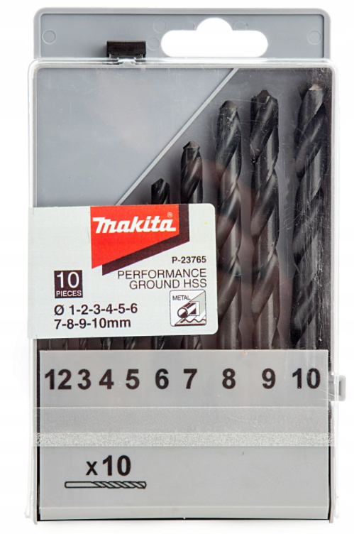 

Makita P-23765 10szt wierteł Hss do metalu 1-10 mm