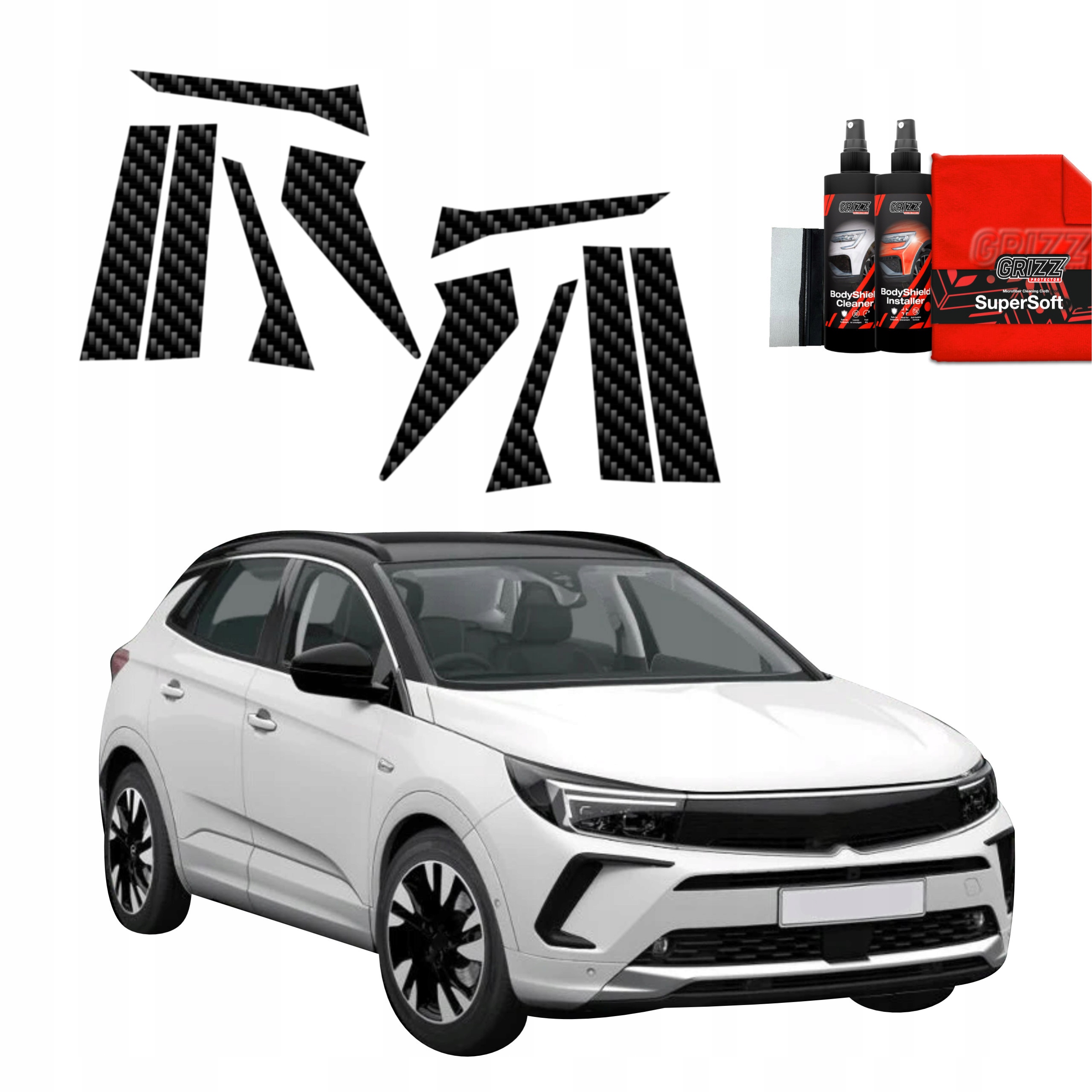 10v1 Fólie na sloupky pro Opel Grandland (2021-2024)