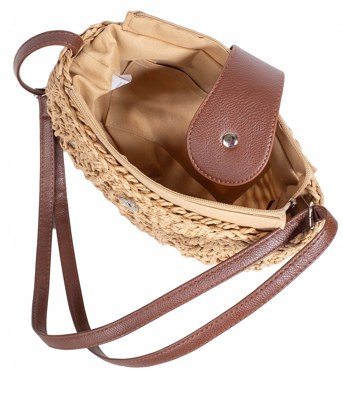 Mała torba torebka słomkowa pleciona na ramię Pleciona Letnia Styl miejski