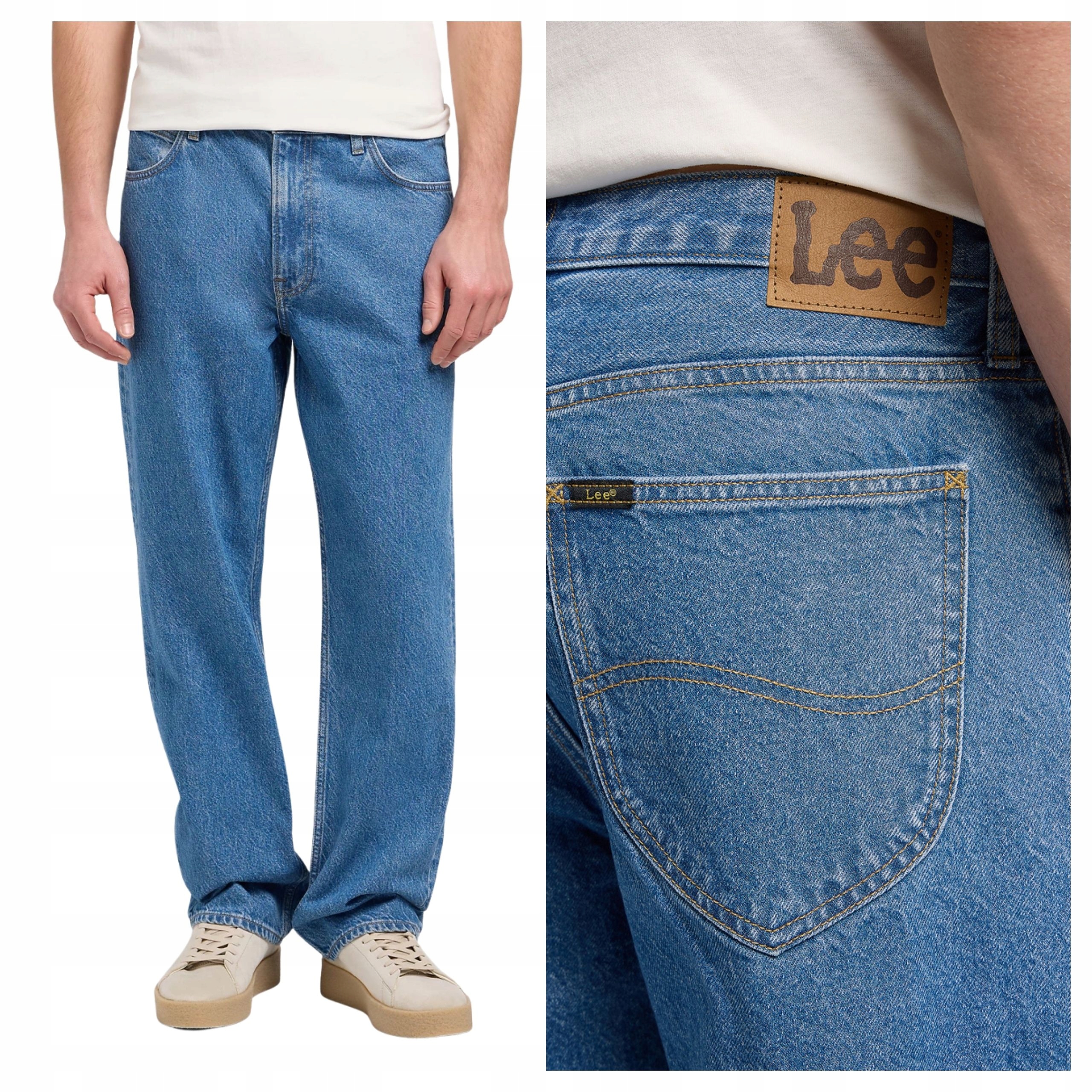 Pánské kalhoty Lee Asher Modré Bavlněné Pohodlné Casual W36 L34