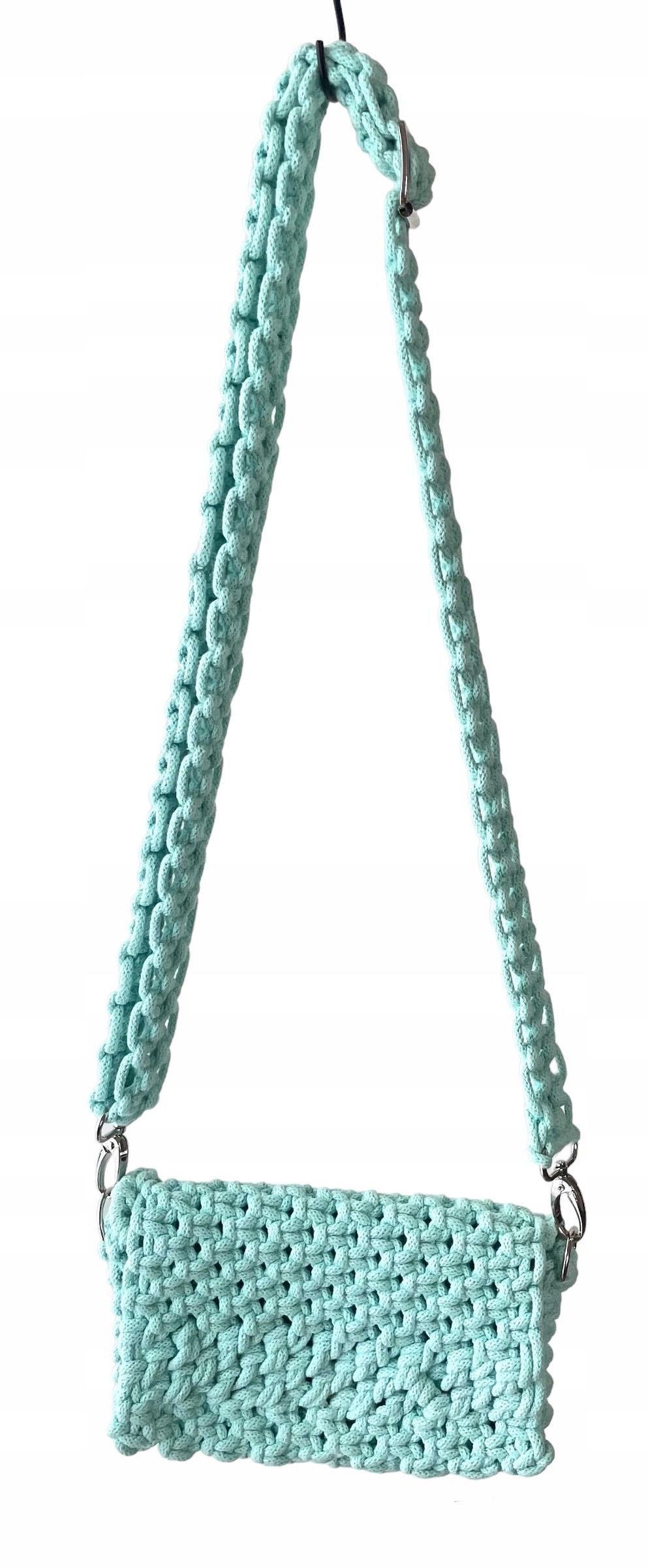 Kabelka z macrame malá mátová