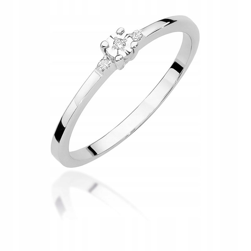 

Białe złoto pierścionek z diamentami Grawer Gratis