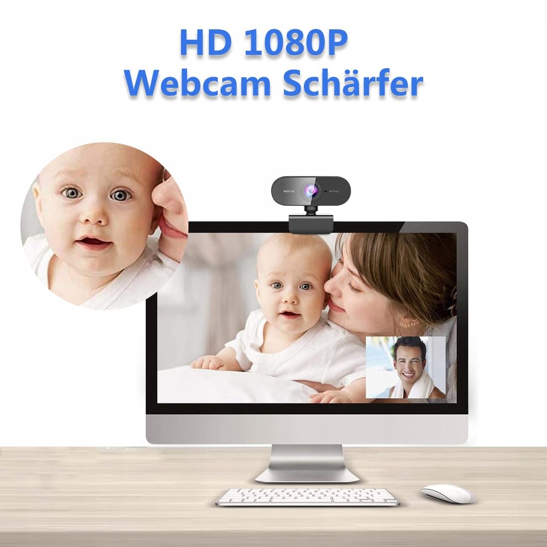 DDKJ Kamera Internetowa 1080P Full HD Z Mikrofonem Do Komputerów i Laptopów — miniatura 3