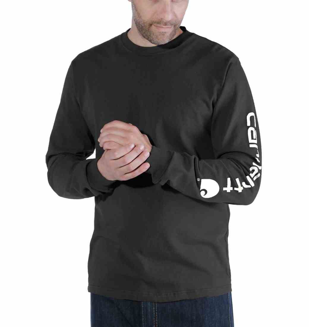 Černé Tričko s dlouhým rukávem a logem Carhartt