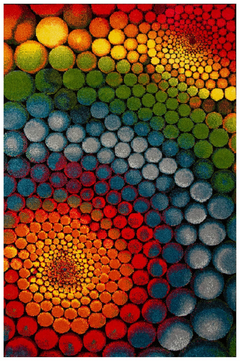 

180x250 cm Modny Kolorowy Dywan Rainbow Kółeczka