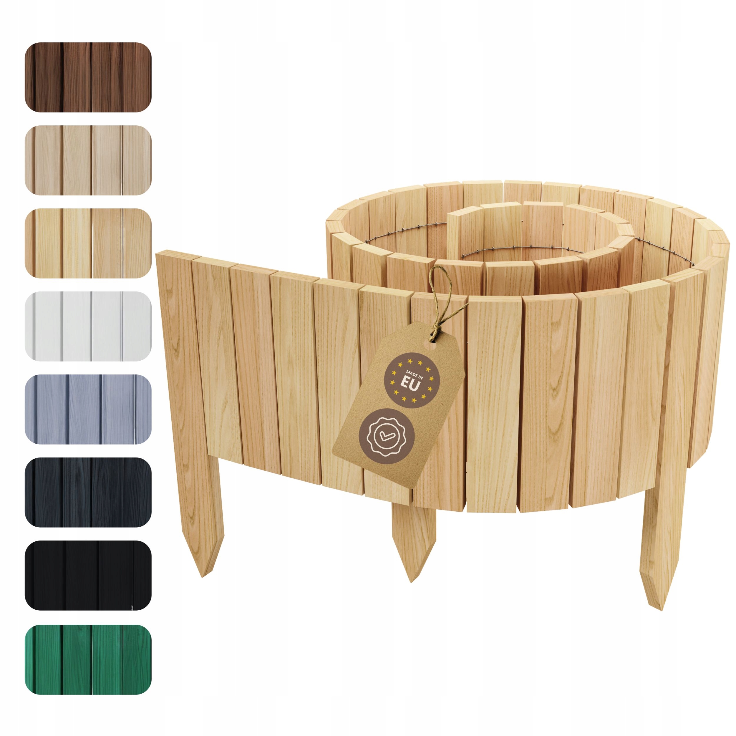 Zahradní Lem Dřevěný plot palisáda Floranica 200 x 20 cm Přírodní