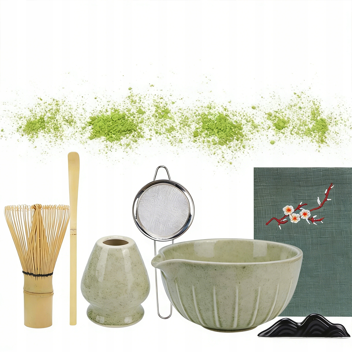 7V1 Dárková Sada Na Čaj Matcha Sada Na Přípravu Čaje Matcha Keramika