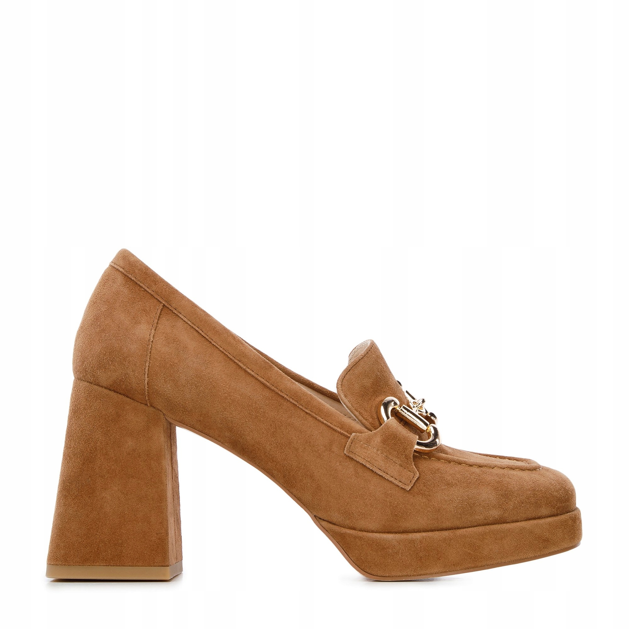 Wittchen czółenka zamszowe z klamerką brązowe
