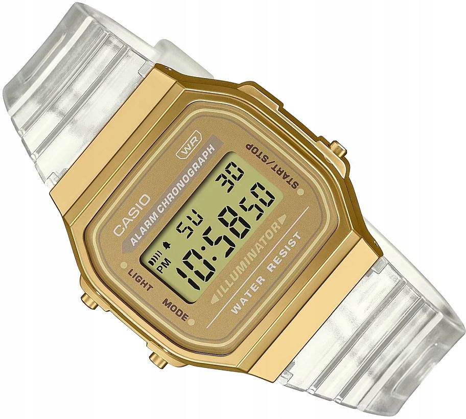 Mládežnické Digitální Hodinky Casio Vintage A168XESG-9A Nové Transparentní