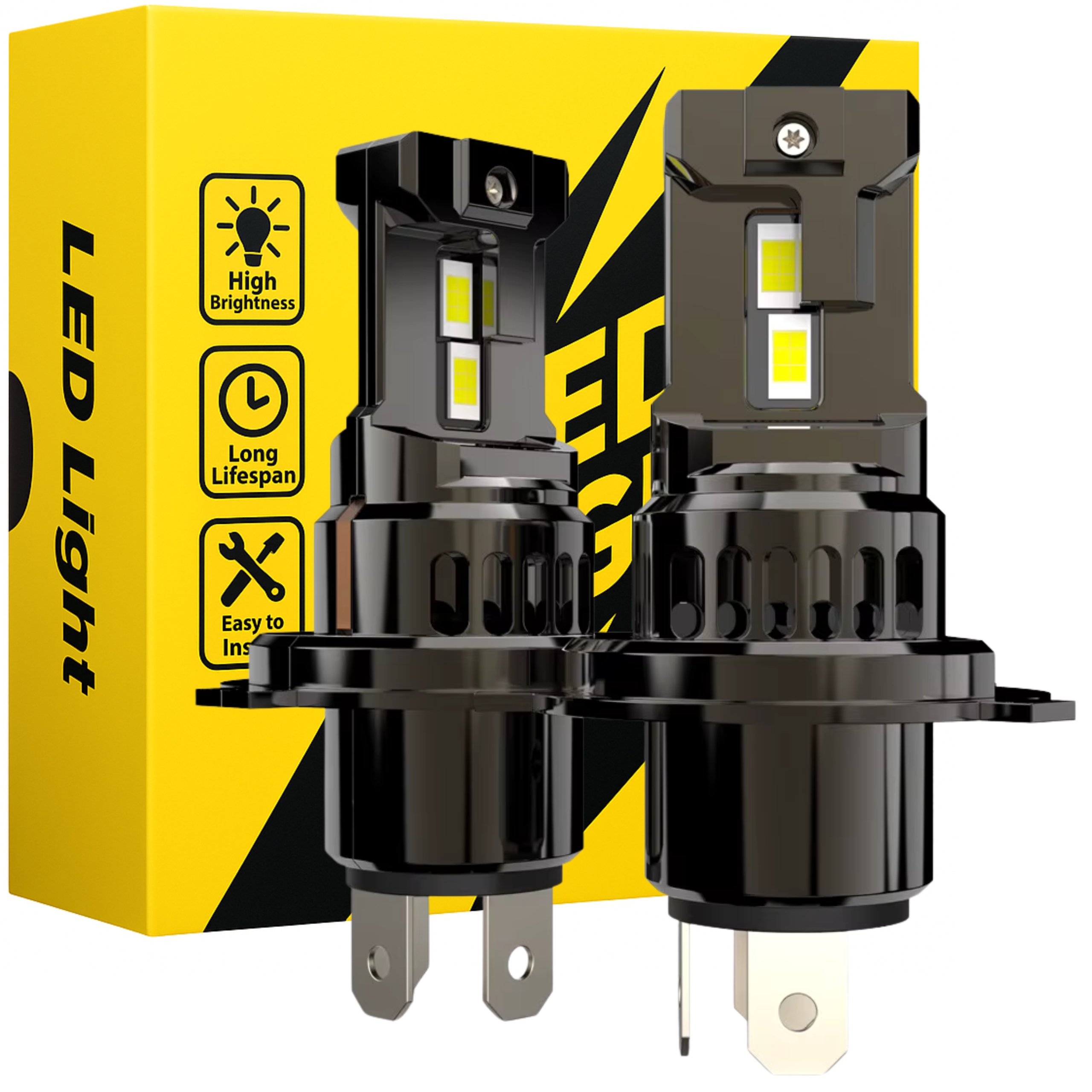 Led Žárovky H4 Silné Bílé Světlo Homologace Canbus 100W Automobilová