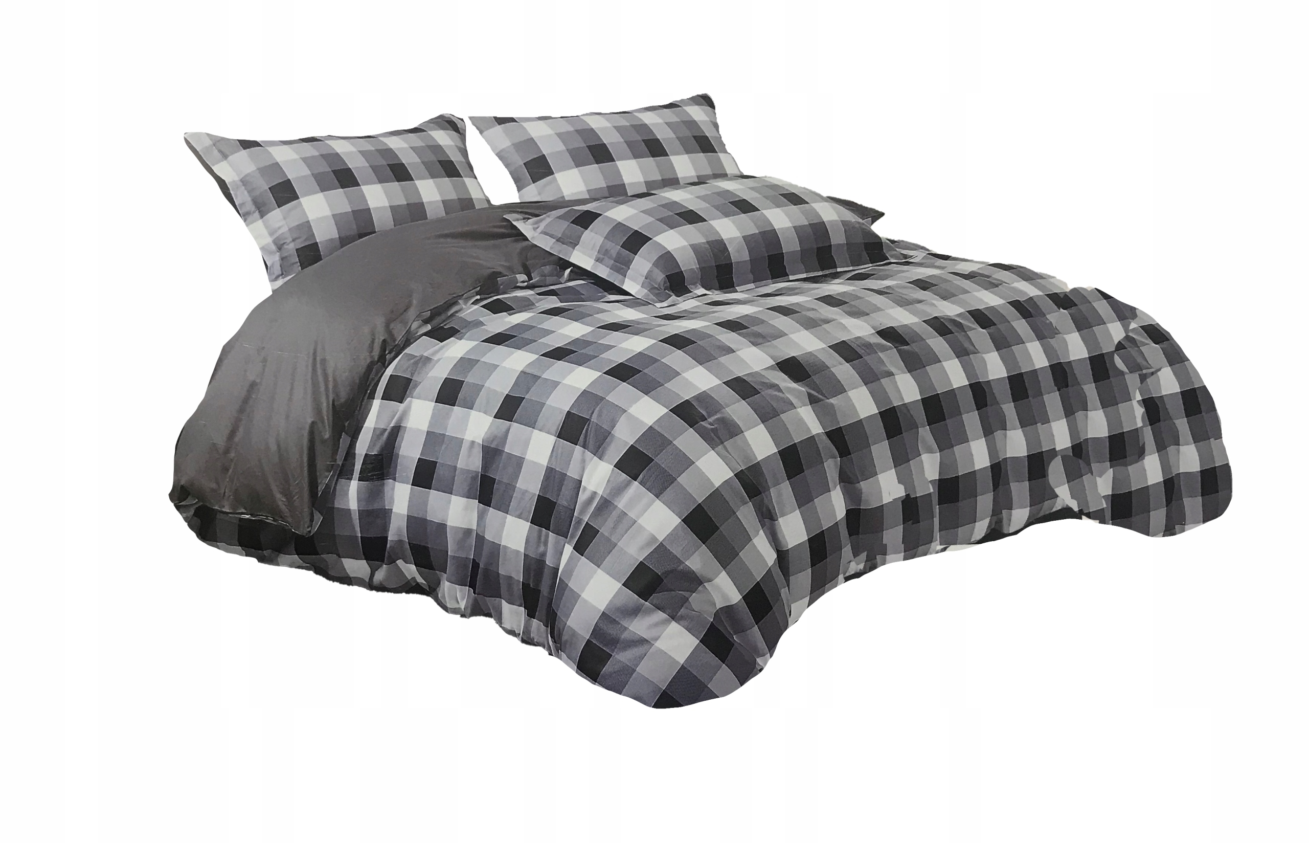 Povlečení 200x200 Bavlněný Satén 100% 3 Č. Povlečení 70X80 Mřížka