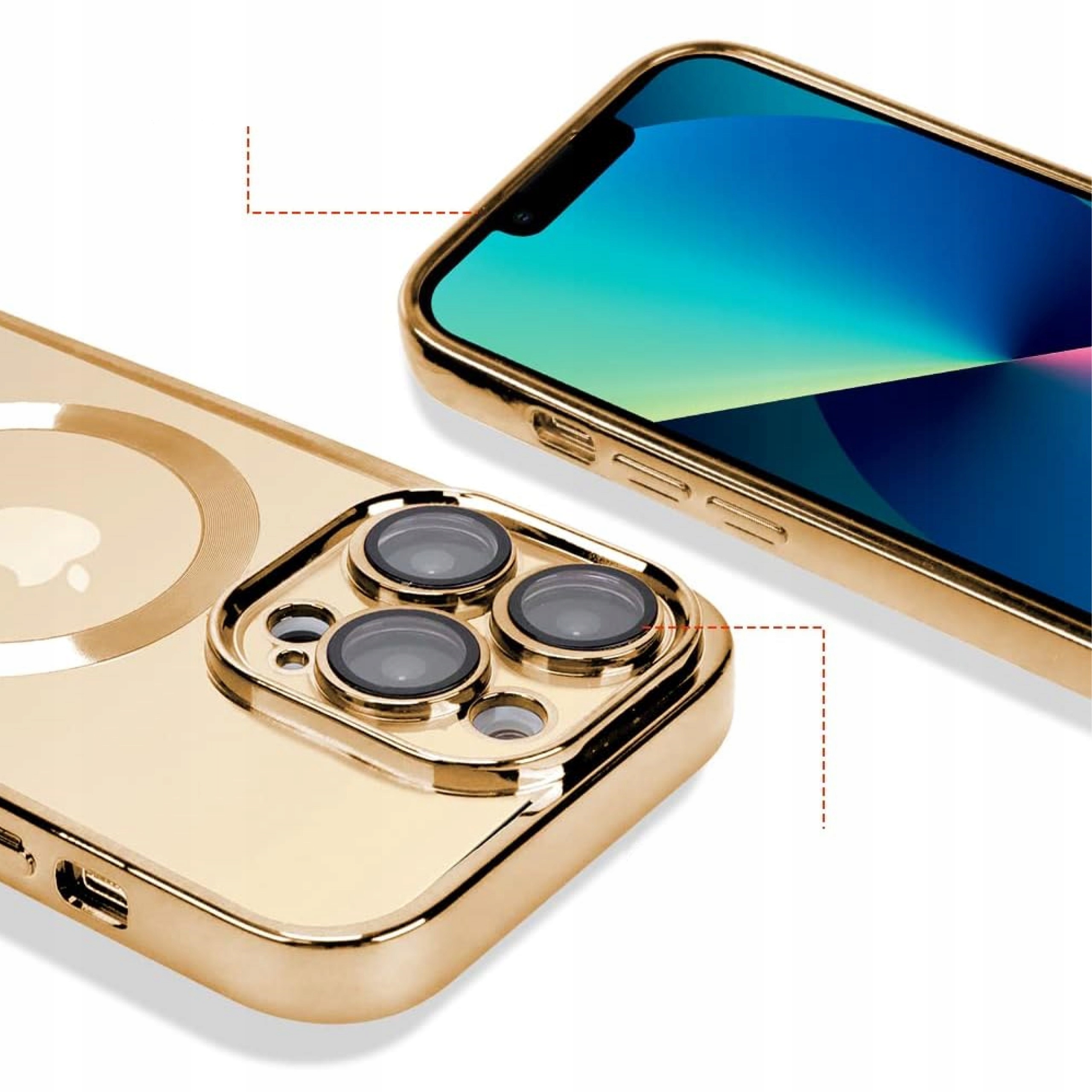 ETUI OBUDOWA DO IPHONE 13 PRO MAX ZŁOTY MAGSAFE Marka Bowi