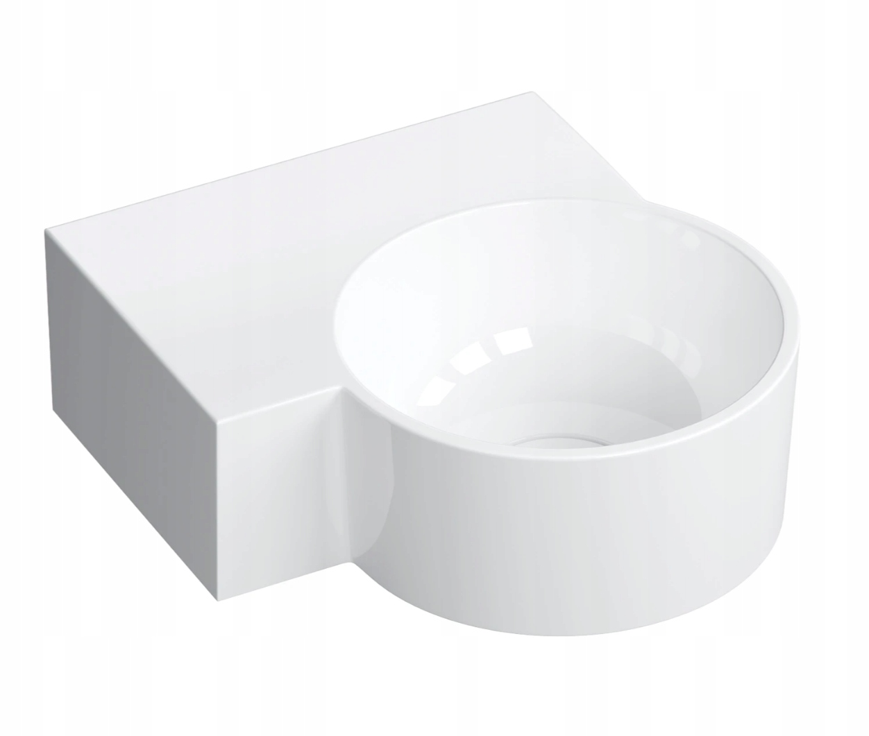 Závesná Umývadlo Na Dosku Rohová Biela Lesklá Ľavá 33x34 Omnires