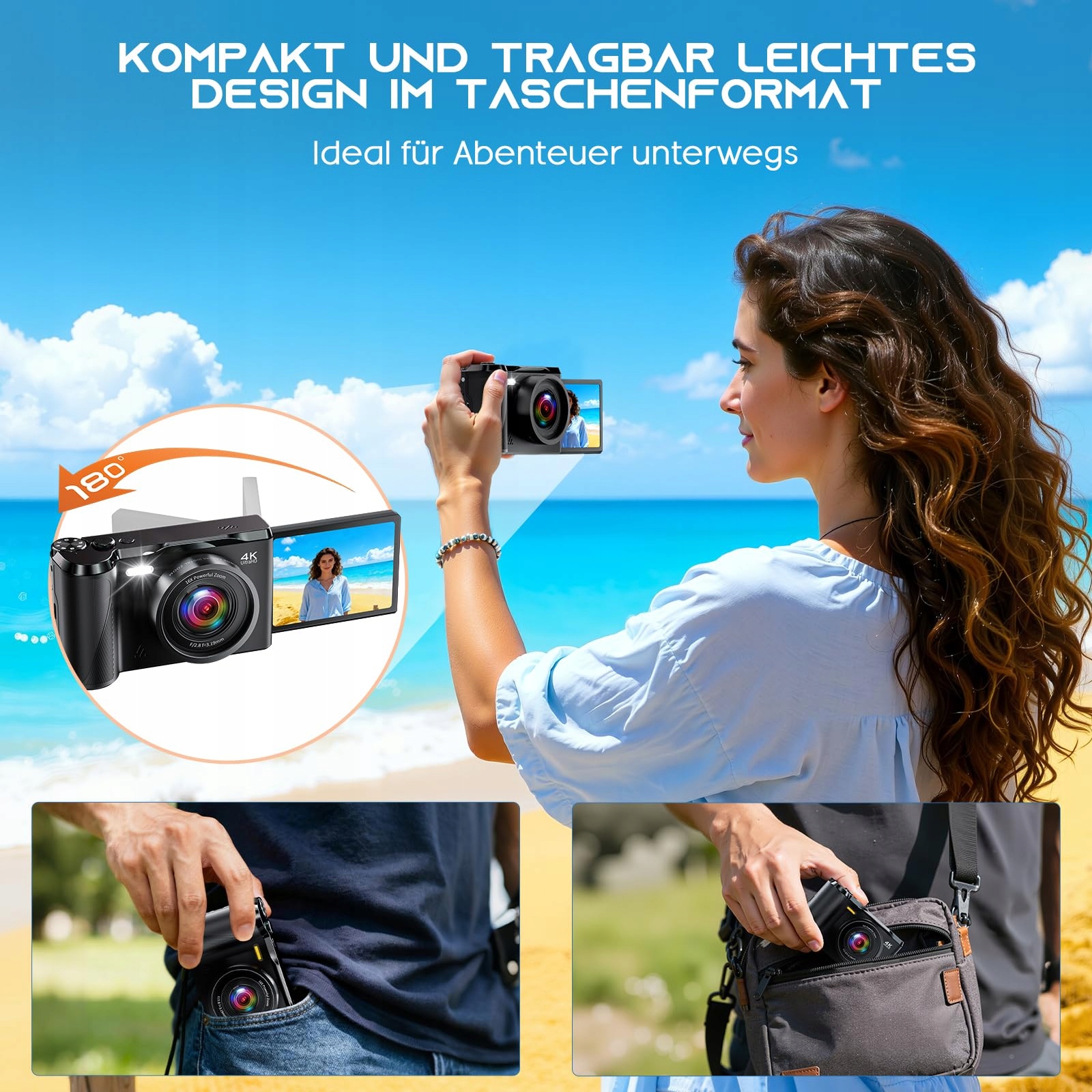 JDZ Aparat Cyfrowy 4K 16X Zoom 1080P 32GB Karta TF Dla Dzieci i Młodzieży — miniatura 8