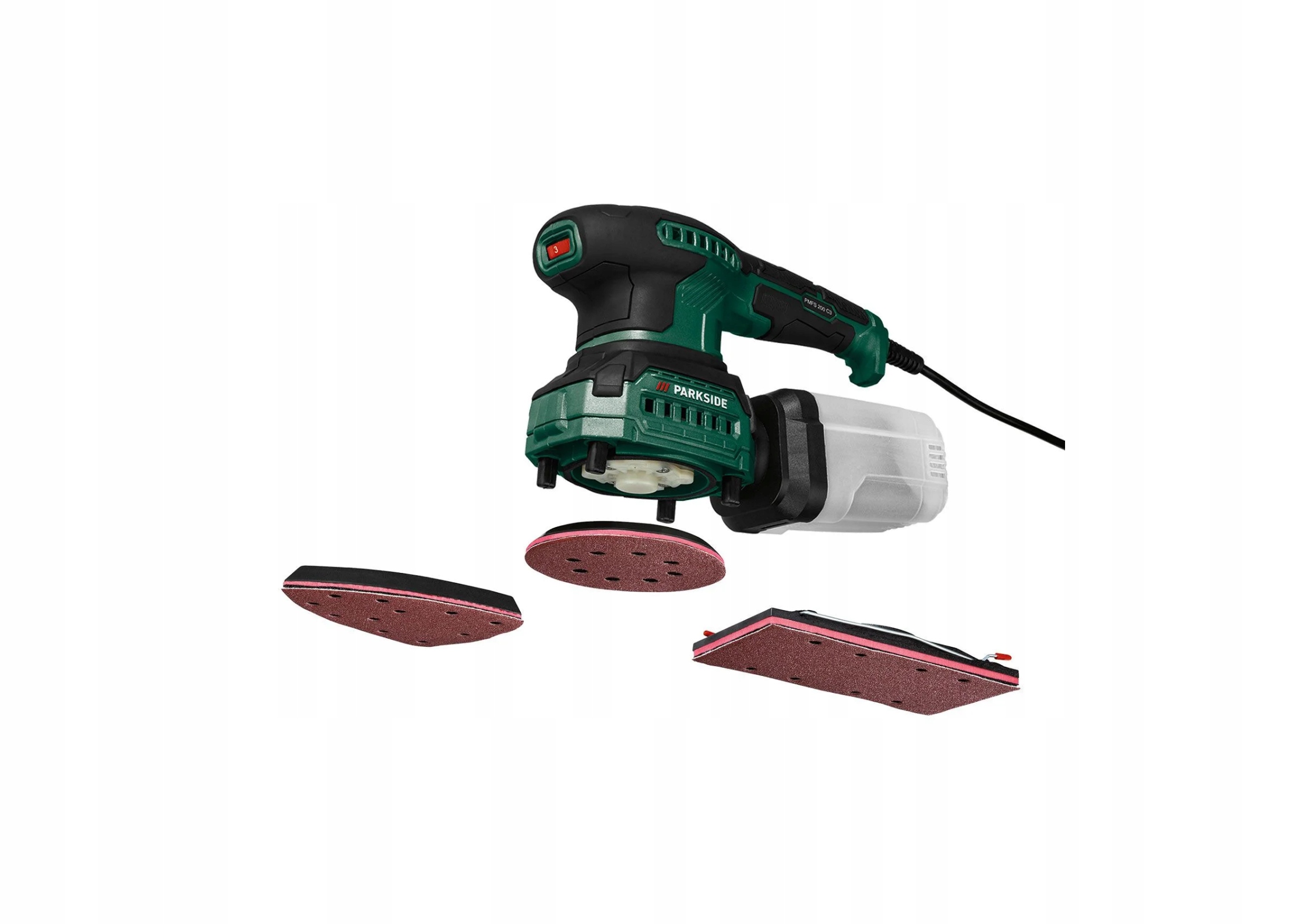 SZLIFIERKA MIMOŚRODOWA OSCYLACYJNA WIELOFUNKCYJNA 200 W 230V + AKCESORIA Marka Parkside