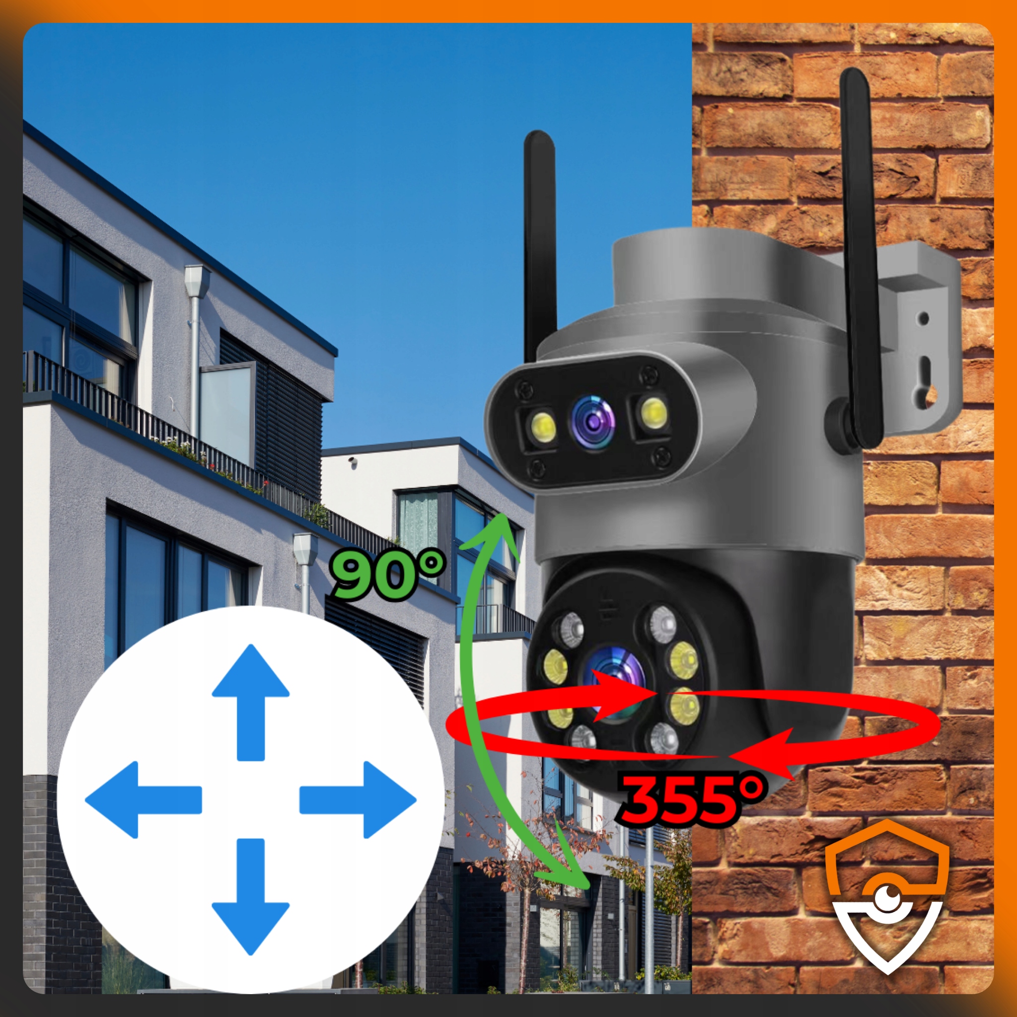 PODWÓJNA KAMERA ZEWNĘTRZNA WIFI OBROTOWA IP 8MPX UHD APLIKACJA 4K 8MP AUDIO Rodzaj wewnętrzna zewnętrzna