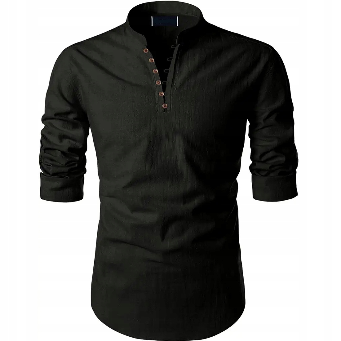 Pánská košile Stojka Denní Lněná Prodyšná Len Regular