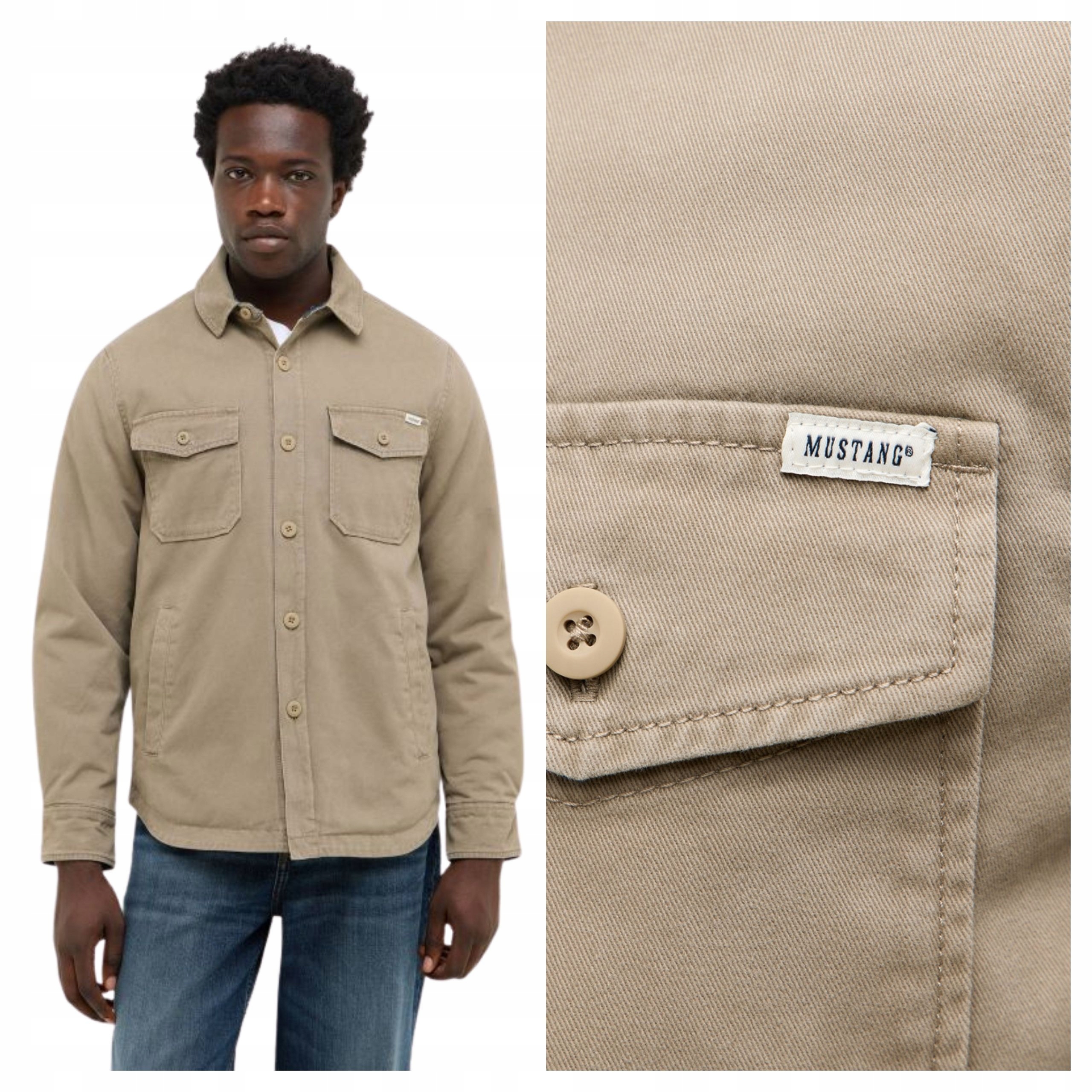 Pánská přechodová bunda Mustang Philo Béžová, bavlněná, XXL