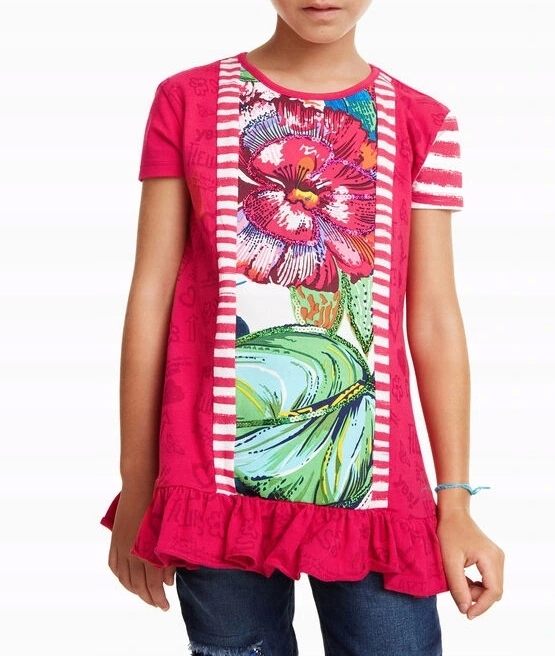 

Desigual bawełniana tunika bluzka oversize 7/8 lat