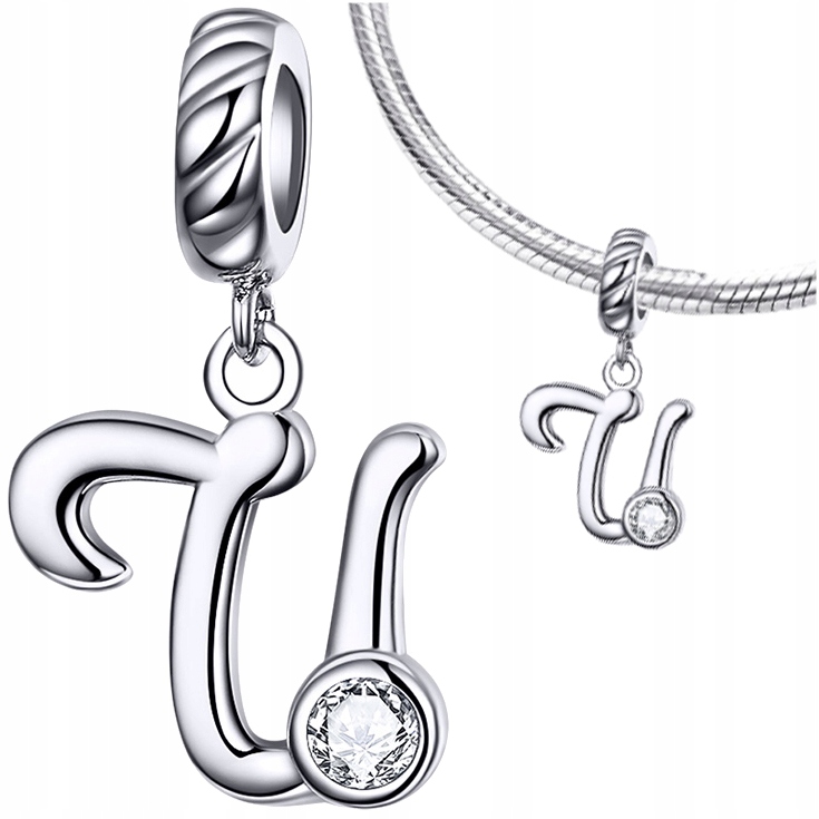 

Charms Literka U zawieszka srebro pr 925 koralik