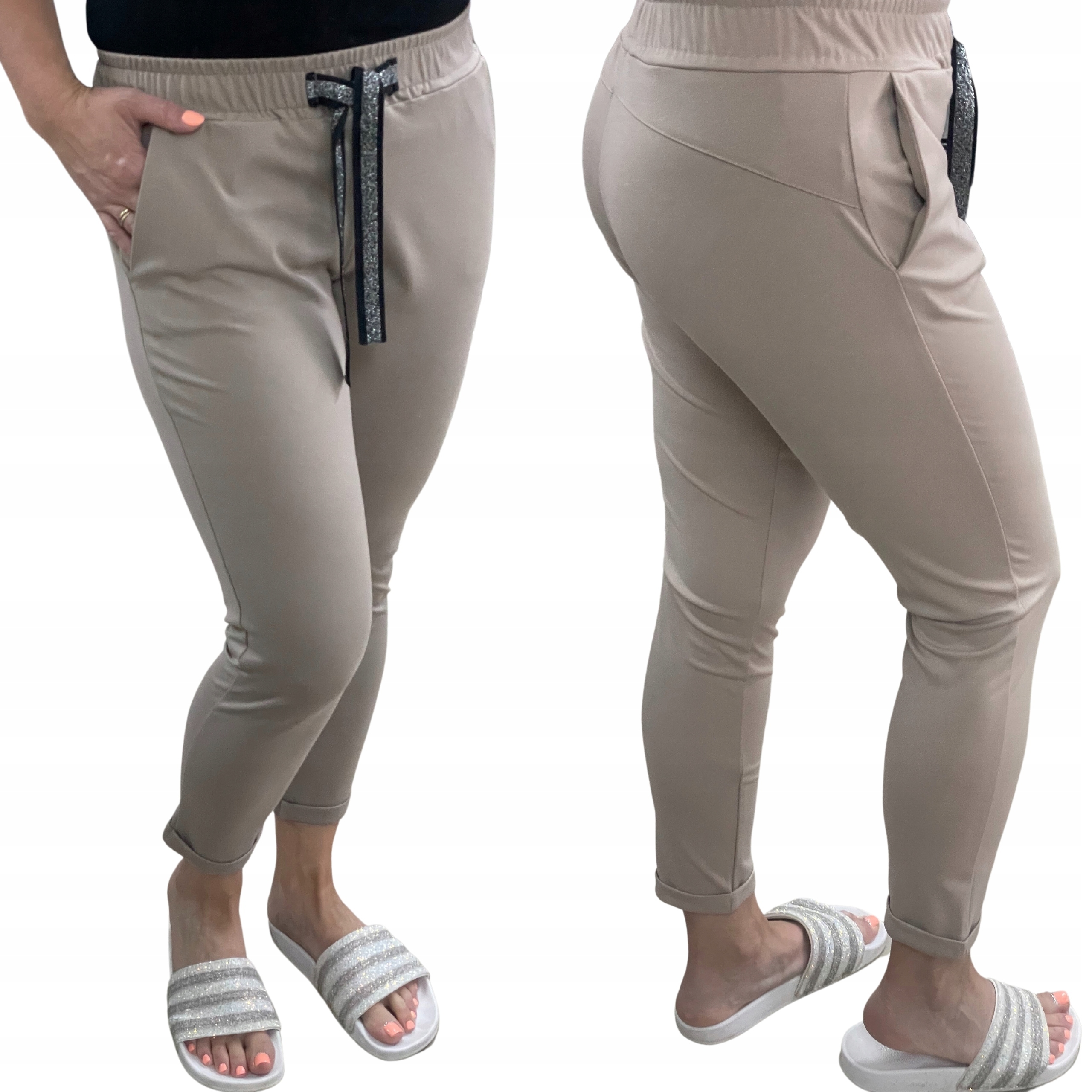 DS2 MODNE SPODNIE 7/8 Z KIESZENIAMI Rozmiar.40