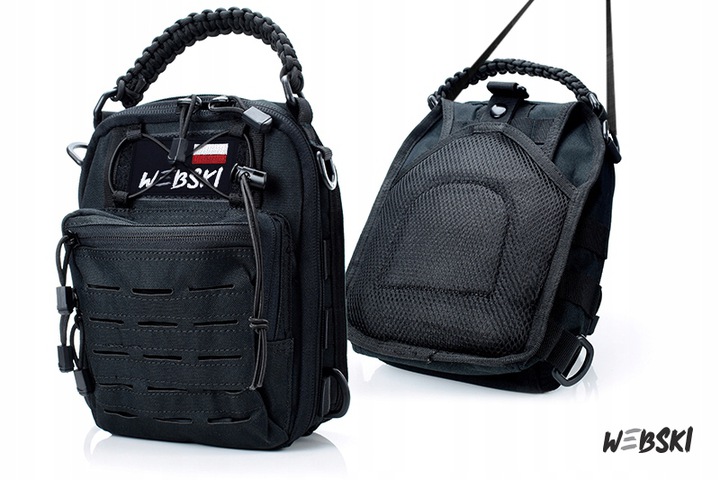 PLECAK Na Jedno Ramię CZARNY WOJSKOWY TORBA Pojemność do 20 l