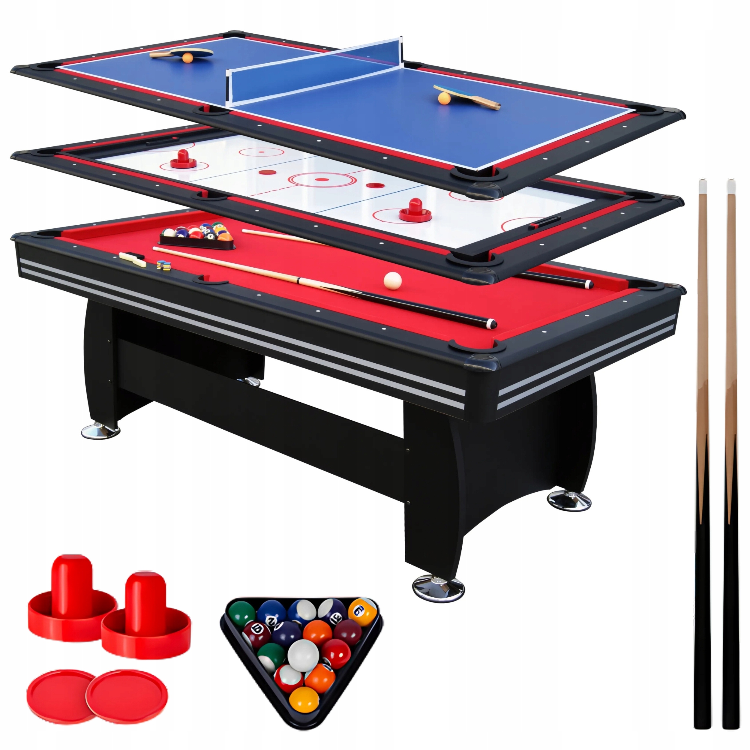 Stół Do Gier 3W1 Bilardowy Stół Do Bilarda Ping-ponga Cymbergaj 7FT Pro