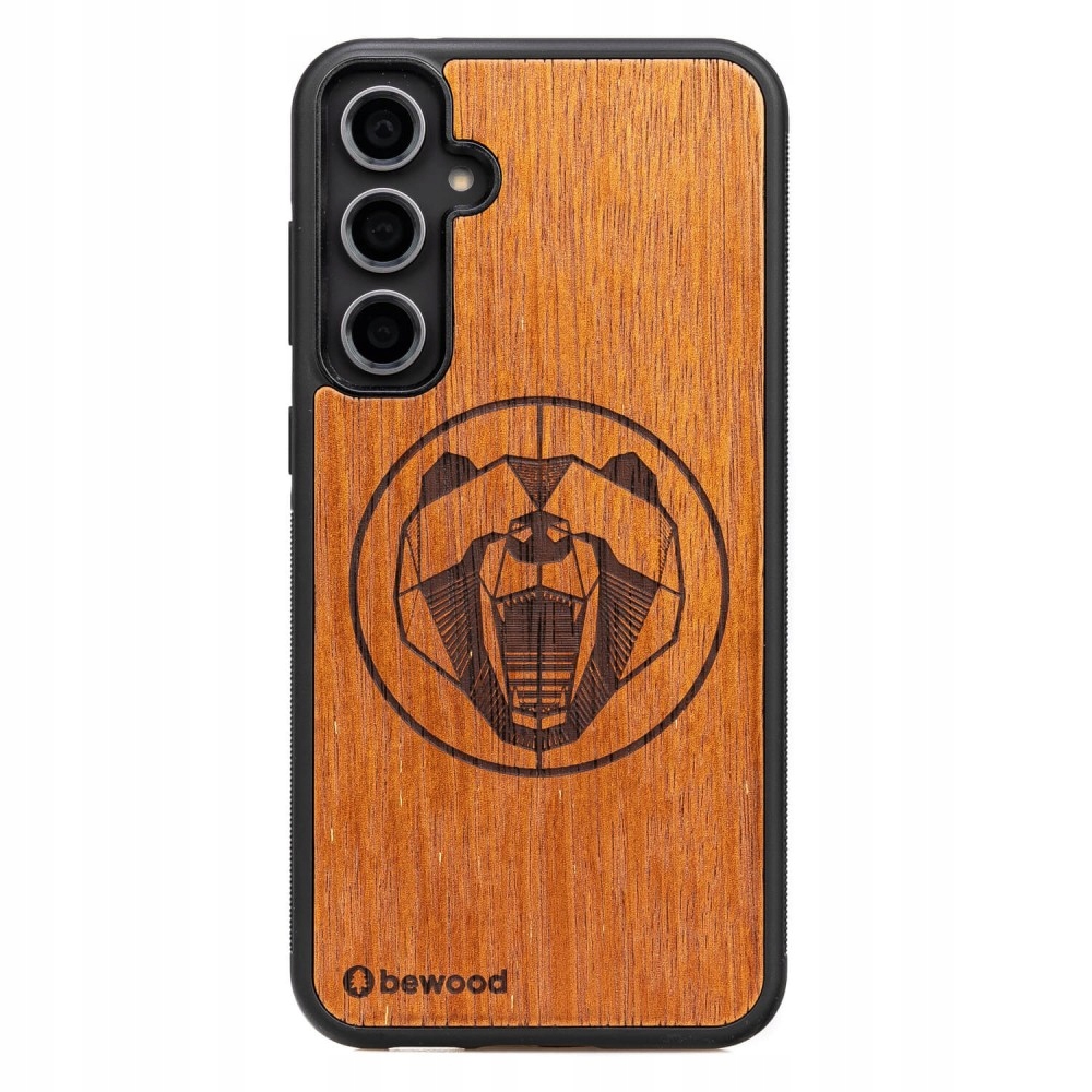 Dřevěné Pouzdro Bewood pro Samsung Galaxy S23 Fe Medvěd Merbau