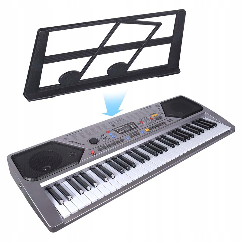 ZESTAW KEYBOARD ORGANY PIANINO DO NAUKI DLA DZIECI USB MP3 MIKROFON+ STATYW Model 001 UF