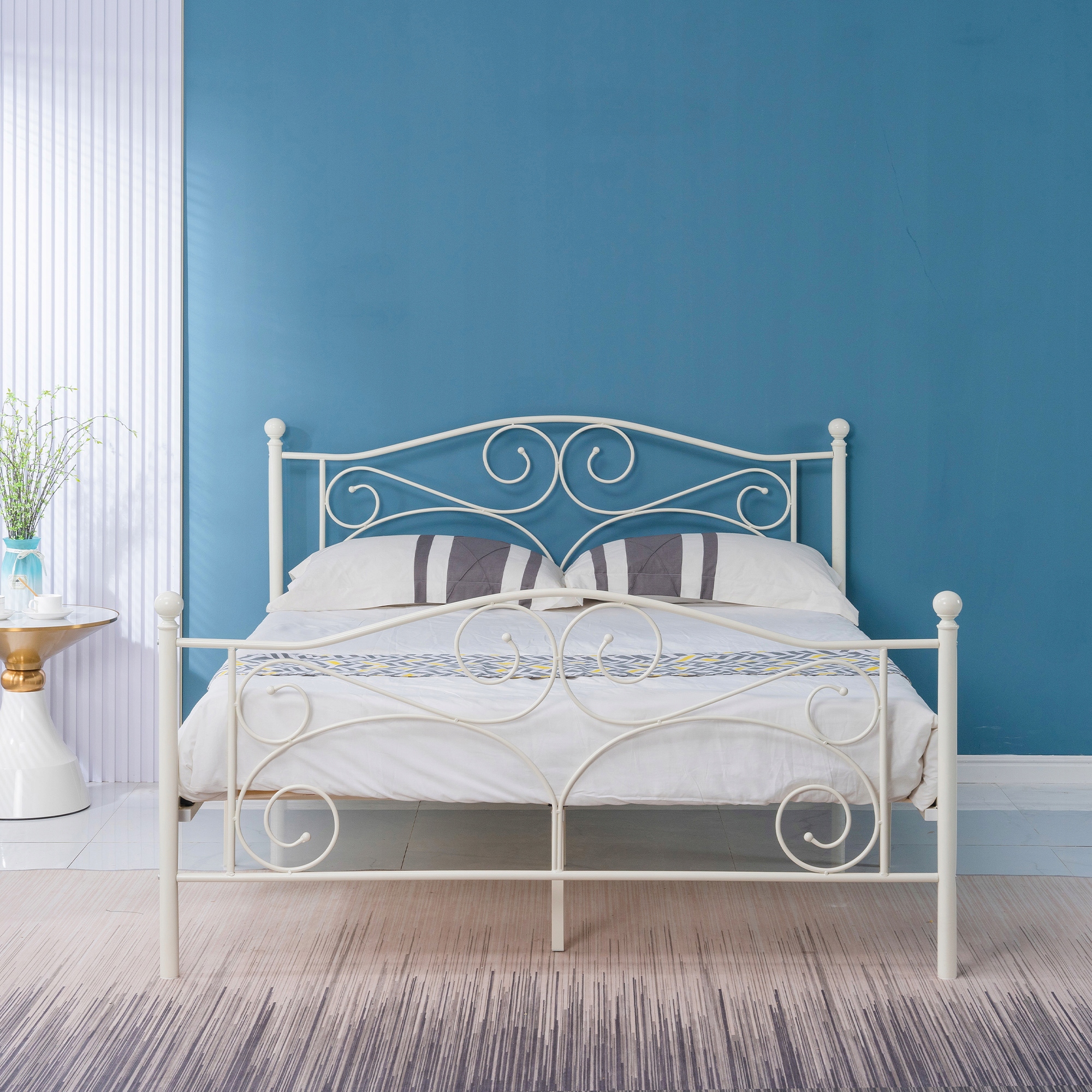 

Łóżko Metalowe 120x200 Ze Stelażem Industrial Loft