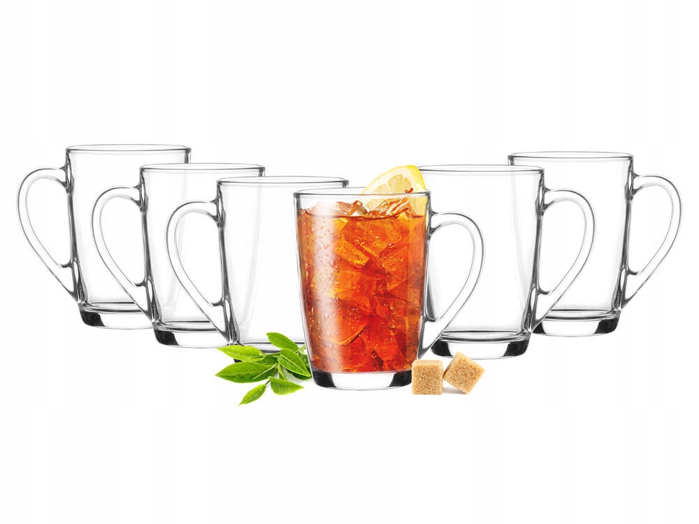 

Szklanka Do Herbaty Kawy Szkło Z Uchem 300ML Kubek