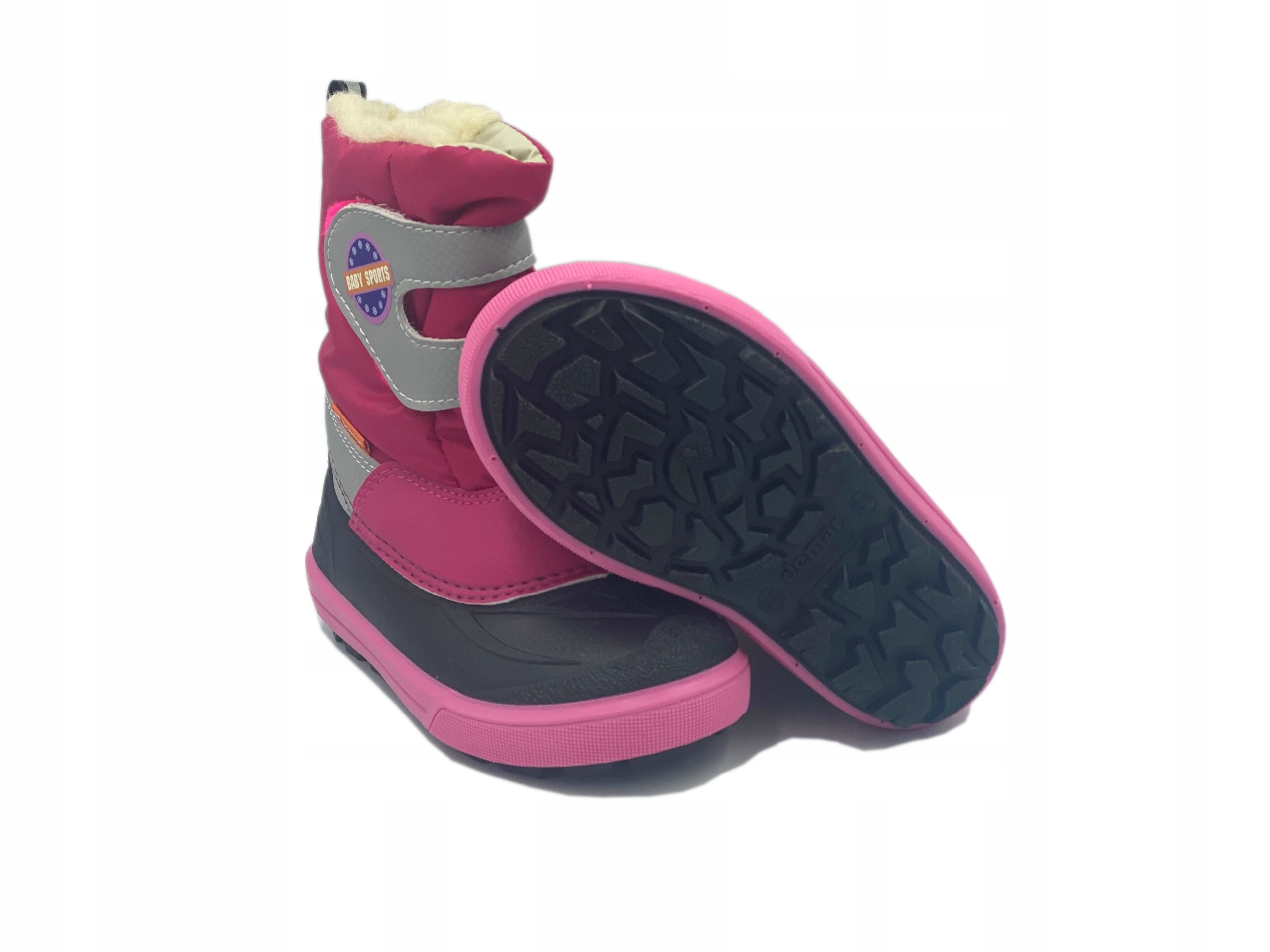 Demar Śniegowce BABY SPORTS Naturalna Wełna różowe roz. 26/27 A Długość wkładki wew. 17.2 cm
