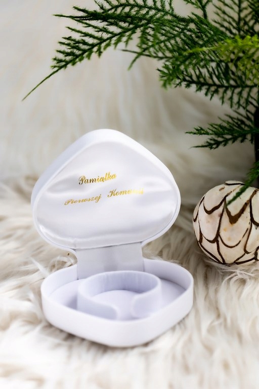 Prezentowe pudełko na zegarek - serce - komunia Kolor biały